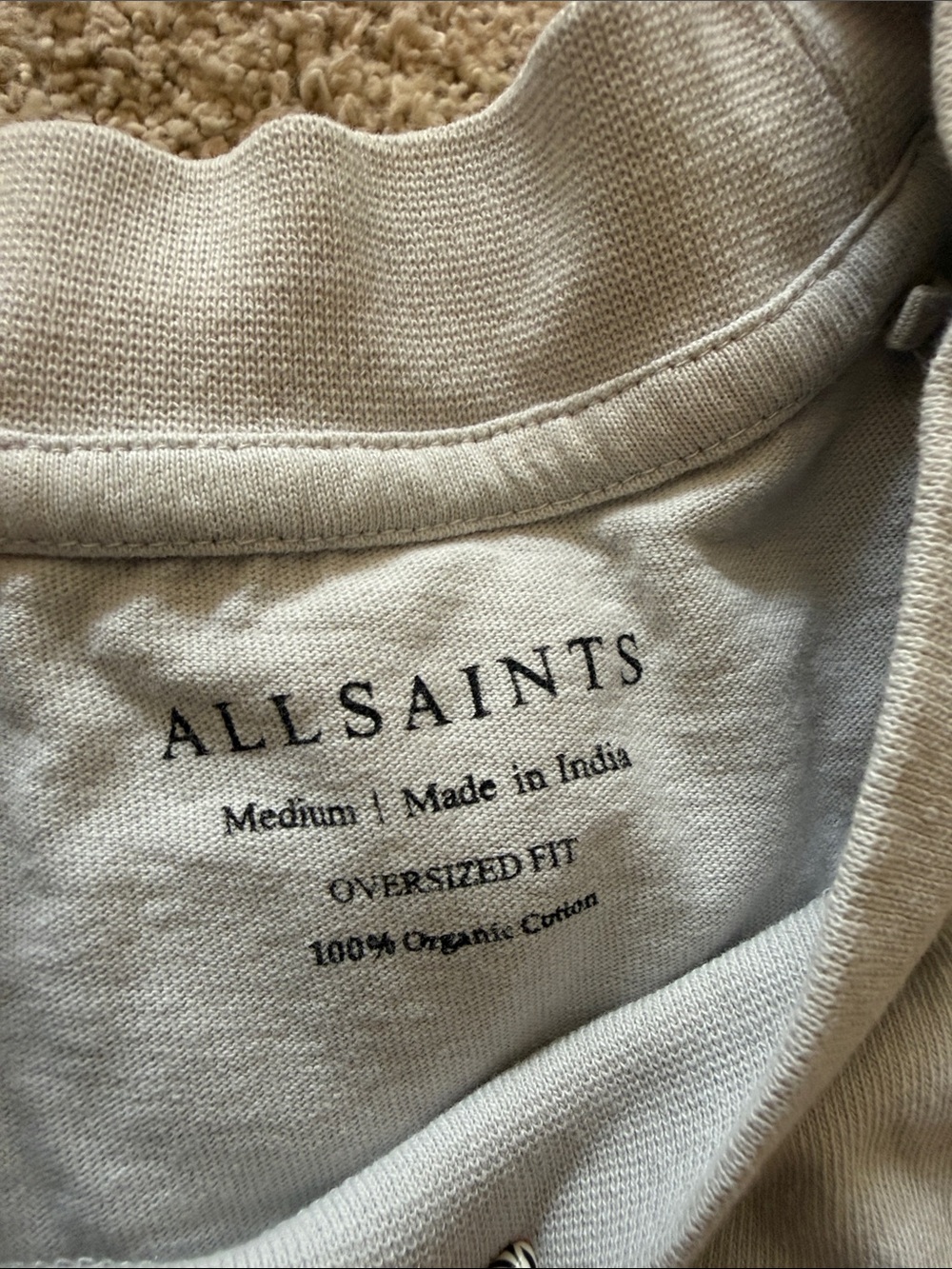 All Saints Men's Crewneck Logo Tee Cool Grey - Picture 3 of 3